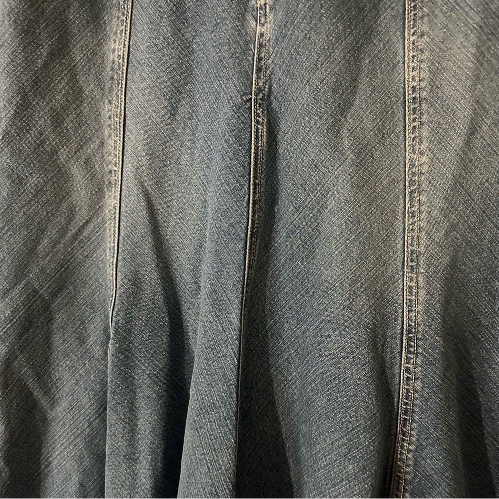 A.M.I. Blue Denim A-Line Mermaid Denim Long Maxi Skirt Western Costal Sz 10 - Picture 6 of 11